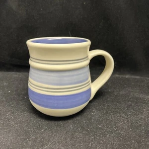 Pfaltzgraff  Rio Design 12oz Coffee Mugs Blue Stripe 4” Stoneware Cup(s) - Picture 1 of 6