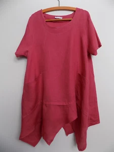Ladies, linen tunic top/dress, short sleeves, 2 pockets, 16, Made in Italy - Picture 1 of 3