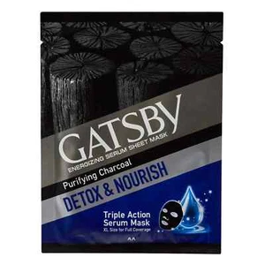 Gatsby Energizing Serum Sheet Mask - Purifying Charcoal XL Size For Full Coverag - Picture 1 of 3