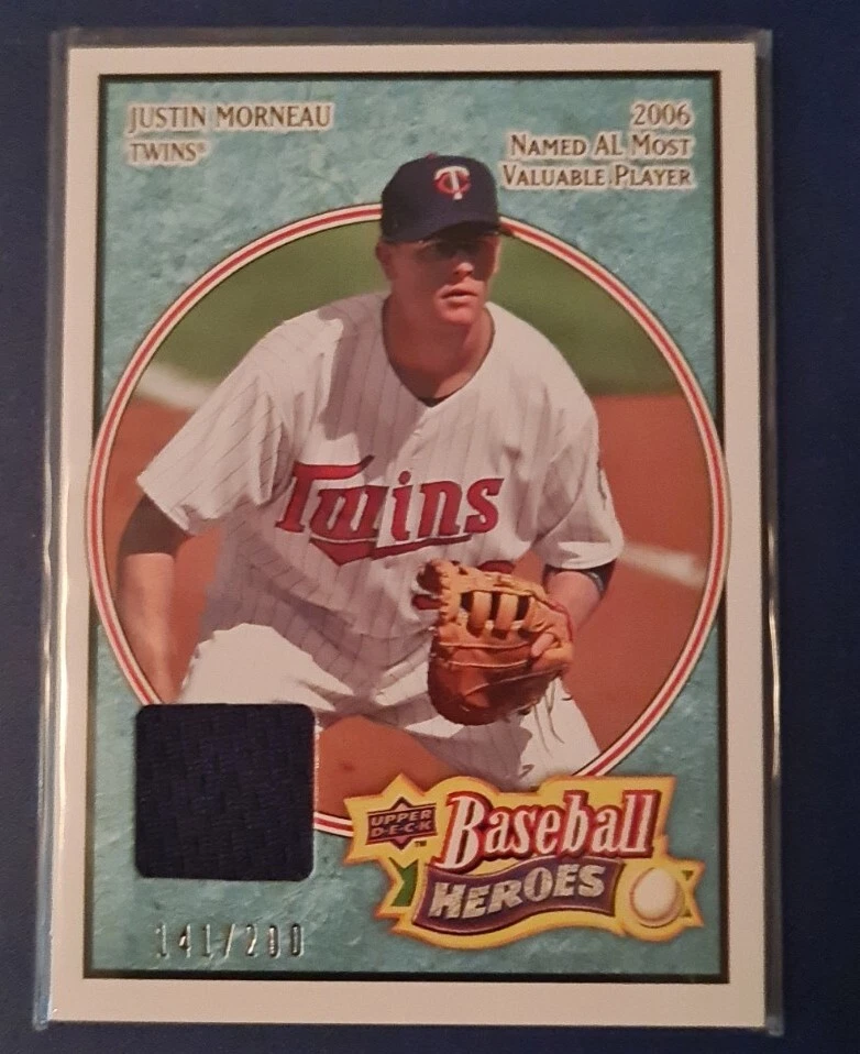 2008 Upper Deck Baseball Heroes Light Blue Memorabilia /200 Justin Morneau #100 - Image 1 of 2