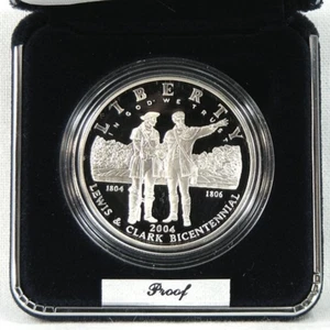 Dollaro argento commemorativo 2004 Proof Lewis & Clark - Foto 1 di 1