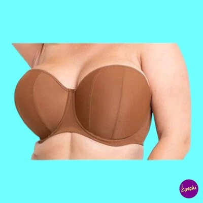 Sujetador sin tirantes CURVY KATE Luxe para mujer, correa extra, marrón caramelo, Reino Unido 38F/UE 85G Foto 1 de 4