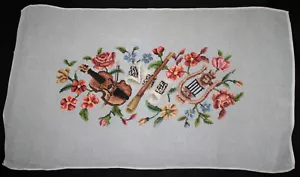 Twinkle's Needlepoint Gallery - Vintage Floral with Musical Instruments 20x34 - Picture 1 of 2