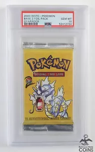 2000 Vintage WOTC Pokémon Base Set 2 Foil Booster Gyarados PSA GEM MT 10 - Picture 1 of 2