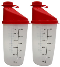 2 Pack Nutritional Protein Shaker Water Bottles 16oz  BPA Free 2  RED
