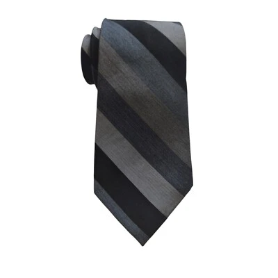 Corbata para hombre Preswick & Moore gris negro a rayas 68 % seda Foto 1 de 4