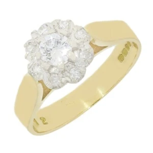 Damen Diamant Cluster Ring 18 kt Gelbgold gebraucht CH1293 - Bild 1 von 4
