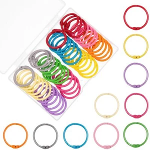 100Pack 1 In Loose Leaf Binder Rings Metal Book Rings for Index Cards Flashcards - Picture 1 of 7