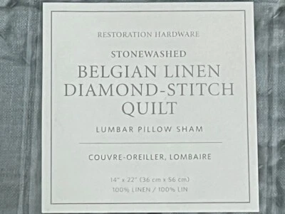 NUEVO EN CAJA EDREDÓN RH LINO BELGA PUNTO DIAMANTE ALMOHADA LUMBAR FARSA LUZ AGUAMAR $79 Foto 1 de 3