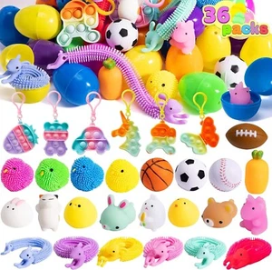 36 PCS Prefilled Easter Eggs with Stress Relief Toys, Easter Toys for Egg Hunt,  - Picture 1 of 8