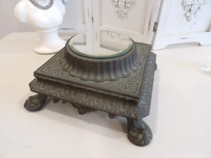 Fabulous Repurposed French Antique Ornate Cast Iron Footed Plateau Mirror~READ - Picture 1 of 12