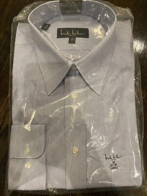 NUEVO CON ETIQUETAS NICOLE MILLER Camisa de Vestir Micro Rayas Seersucker 16 32-33 100% Algodón Suave Foto 1 de 4