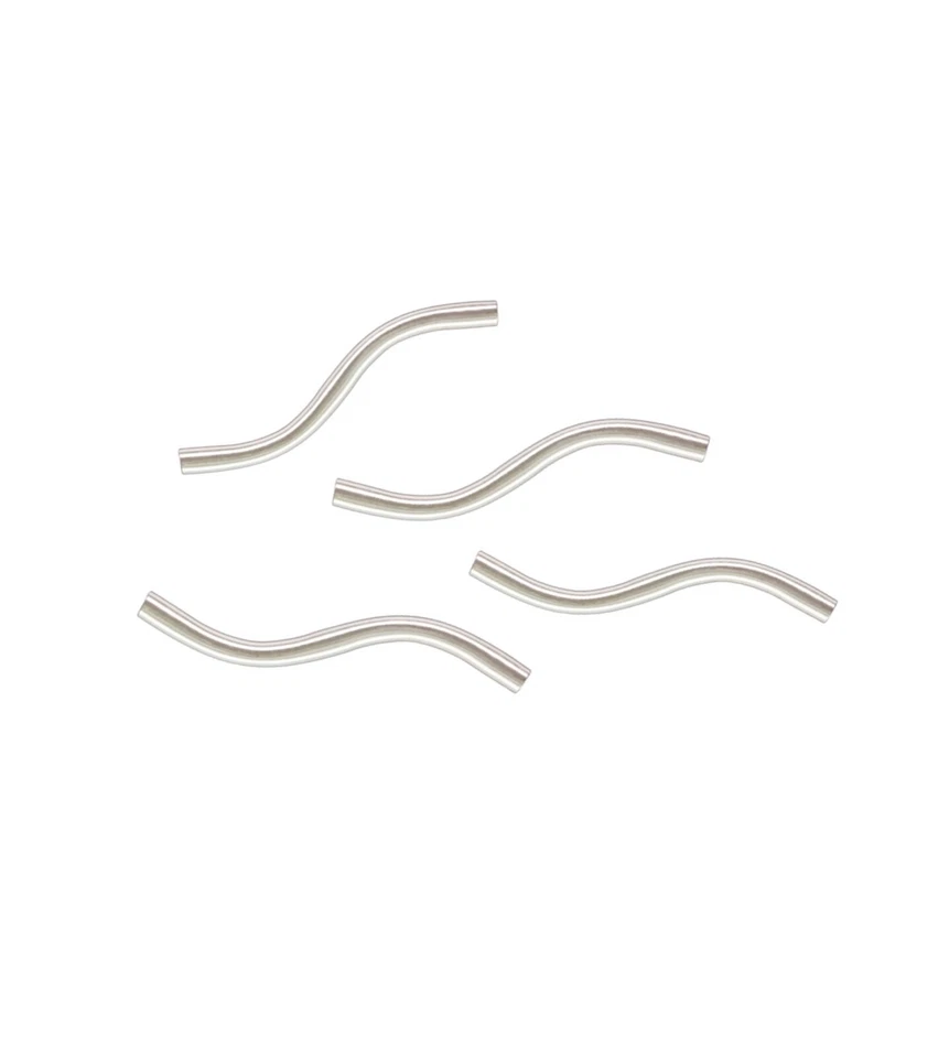 Espaciador de tubos curvos en forma de S de plata de ley 925 de 1x12 mm 6 piezas para hacer joyas Foto 1 de 1