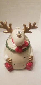 VINTAGE FWC "THE COOKS BAZAAR" KERAMIK HANDBEMALT HIRSCH KEKSDOSE MIT DECKEL - Bild 1 von 8