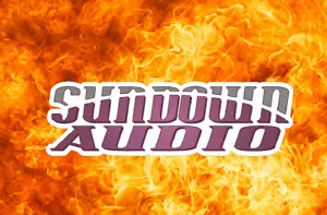 Sundown AUDIO Amp Subwoofer Stereo COMPETITION CAR Truck WINDOW STICKER DECAL - Bild 1 von 1
