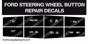 FORD STEERING WHEEL BUTTON REPAIR DECALS STICKERS MUSTANG - Picture 1 of 1