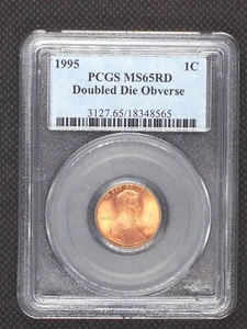 1995 Lincoln Cent Doubled Die Vorderseite PCGS MS 65 RD 8565 - Bild 1 von 4