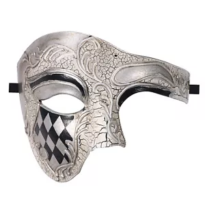 Men's Masquerade Ball Mask Venetian Phantom of the Opera Costume Half Face Mask - Picture 1 of 12