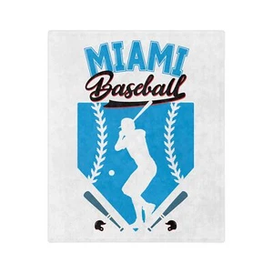 Miami Baseball Soft Minky Throw - leichte Samt Fleecedecke - Bild 1 von 6