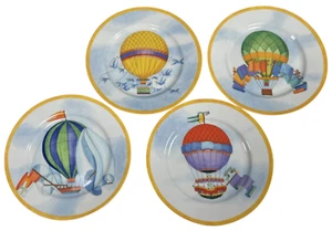 4 platos globo aerostático Williams Sonoma Montgolfiere ensalada postre 8" Excellen - Imagen 1 de 7