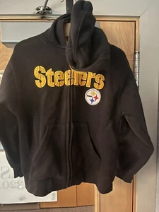 PITTSBURGH STEELERS NFL TEAM APPAREL FULL-ZIP HOODIE SWEATSHIRT - KIDS LARGE (7) - Picture 1 of 2