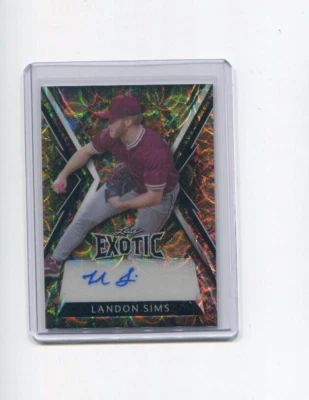 2023 Leaf Exotic Autographs Kaleidoscope Snake Landon Sims Auto 7/7 - Image 1 of 2