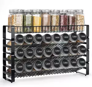 JONYJ 4 Tier Stackable Seasoning Rack Organizer, Detachable Countertop Spice Jar - Picture 1 of 12