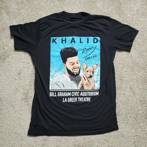Camiseta Khalid Roxy Tour Para Hombre M Negra Manga Corta Concierto Fechas Traseras - Imagen 1 de 5