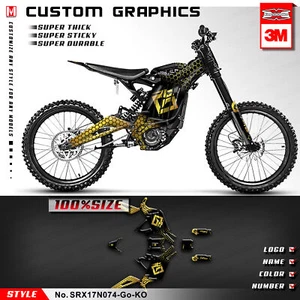 Kungfu Graphics Full Wrap Kit Decal for Sur Ron Light Bee X Motocross Black Gold - Foto 1 di 17