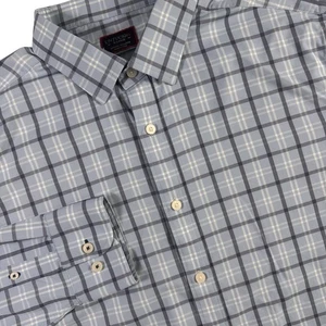 UNTUCKit Performance Button Up Shirt Men's XL Light Blue Plaid Stretch Classic - Picture 1 of 6