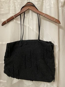 Vintage Desmo Tasche schwarz Leder und Wolle gebraucht, in einwandfreiem Zustand hergestellt in Italien - Bild 1 von 7