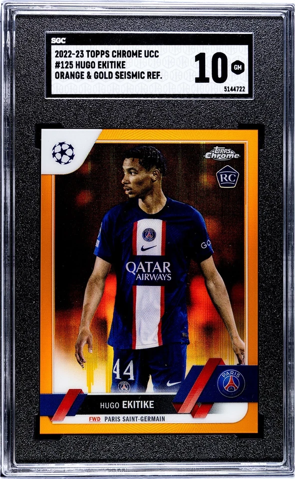 HUGO EKITIKE 2022-23 TOPPS CHROME #125 RC Orange & Gold Seismic Ref. ~/30 SGC 10 - Image 1 of 2