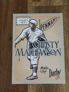 2014 Panini Golden Age Box Topper Darby Chocolate 3-Card Panel Christy Mathewson - Bild 1 von 2