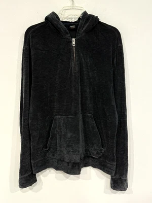 Sudadera con Capucha Hugo Boss Para Hombre Terciopelo 1/4 Cremallera Talla XL Carbón Foto 1 de 4