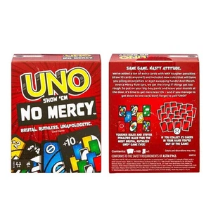 Mattel UNO SHOW 'EM NO MERCY Kartenspiel (168 Karten) BRANDNEU UNGEÖFFNET - Bild 1 von 4