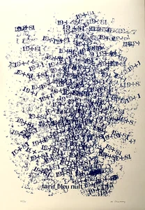 Cozette de Charmoy sérigraphie originale signée art abstrait abstract lettrisme - Imagen 1 de 1