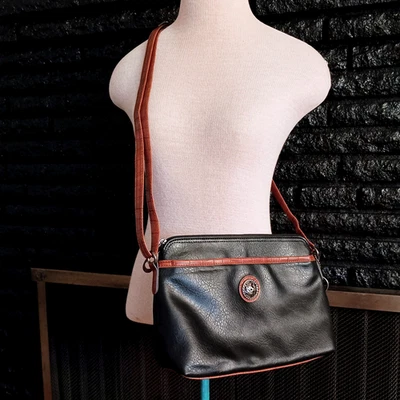 Bolso Bandolera Bueno Negro Imitación Cuero Cartera de Hombro atemporal Versátil Clásico Foto 1 de 4