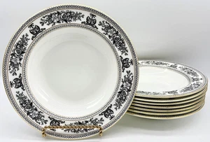 8er SET WEDGWOOD SCHWARZ COLUMBIA UMRANDET SUPPENSCHÜSSELN, TOP ZUSTAND - Bild 1 von 15