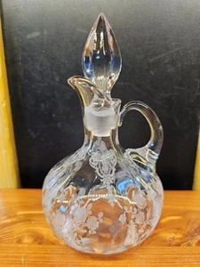 Cambridge Glass Rose Point Oil Cruet Loop Handle - Picture 1 of 16