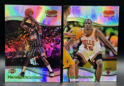 1998-99 Bowman's Best RC Refractor LOT (2) Michael Dickerson Corey Benjamin /400 - Image 1 of 4