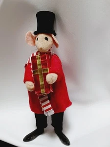 RARE Vintage British Felt Artisan Toy MOUSE Christmas Present Anthropomorphic  - Bild 1 von 6