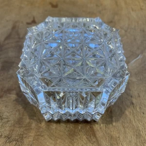 Cristal DArques France scatola portagioie o portagioie cristallo piombo originale vintage - Foto 1 di 7