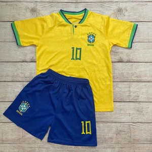 Brazil 2022 Home Neymar Jr. #10 Kids Soccer Uniform | Jersey | Top + Shorts for - Picture 1 of 5