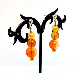 Hypoallergene Orange Crush Crackle Stick Pin Ohrringe - Bild 1 von 4