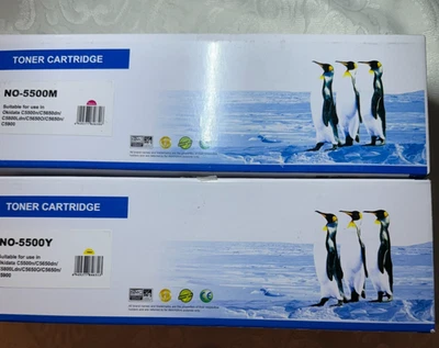 Cartuchos de tóner para impresora láser Okidata. Juego de 2, amarillo y magenta. Foto 1 de 3