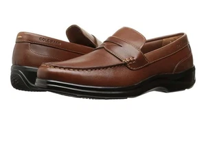 Men's Cole Haan Sz 8 M Grand OS Hand Sewn Tan Leather Penny Loafer Shoes NWOB - Picture 1 of 6