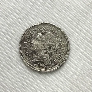 1887 Three Cent Nickel III 3CN 3C Philadelphia United States US Coin KEY DATE! - Picture 1 of 2