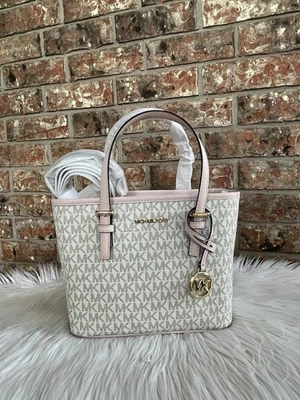 Bolso de viaje Michael Kors XS Carry All Jet Set para mujer - Rubor en polvo Multi Foto 1 de 4