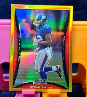 2008 BOWMAN CHROME ORANGE - Steve Smith - #'d 22/25 REFRACTOR BC197 Giants - Image 1 of 2