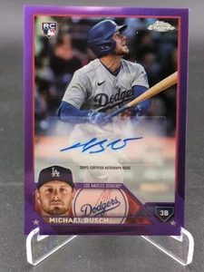 Michael Busch 2023 Topps Chrome Update /250 Rookie Auto Purple Refractor RC - Bild 1 von 3